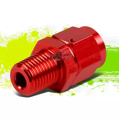 6-an Female Flare To 1/4  Npt Male Red Aluminum B-nut Swivel Adapter Fitting • $5.25