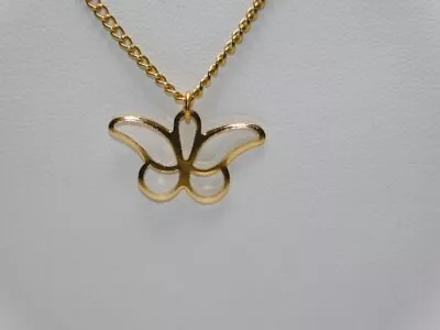 J323-vintage Necklace~gold Tone~simple Butterfly~18 ~classic • $6.75