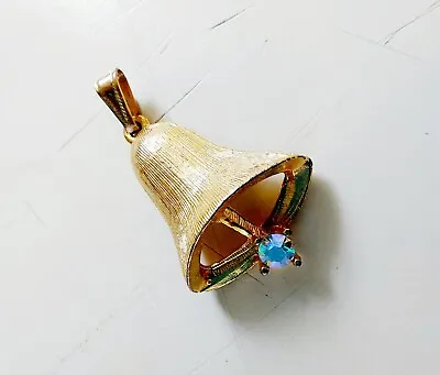 1.25  Gold Tone Three Dimensional Teardrop Bell Mushroom Shaped Necklace Pendant • $16.95