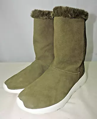 Skechers Goga Mat Women's Boots Olive SN: 14633 Suede Size 8.5 US • $14.95