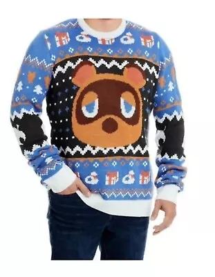 NWT Nintendo Animal Crossing Tom Nook Geeknet Holiday Ugly Sweater Men’s Size XL • $44.99