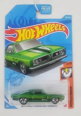 $5.99 • Buy Hot Wheels '68 Plymouth Barracuda Formula S Muscle Mania Green NOC
