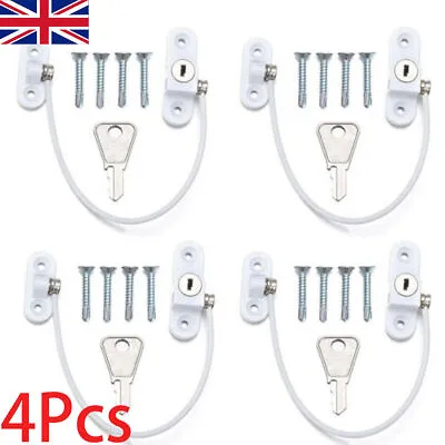 4XHome Windows Door Cable Restrictor Child Baby Safety Security Lock Catch Wire • £7.59