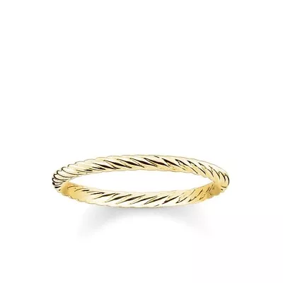 Genuine THOMAS SABO Yellow Gold ‘Cord Look’ Ring TR2121Y • $89