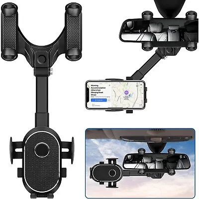Universal 360 Rotation Car Rear View Mirror Mount Stand GPS Cell Phone Holder US • $11.99