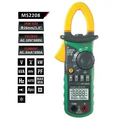 Mastech MS2208 Harmonic Power Clamp Meter Tester Multimeter TRMS Kva Kvar Pf • $149.99