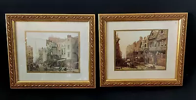 Reproduction Prints By Louise Rayner Eastgate & Watergate St Chester SC Set Of 2 • £14.25