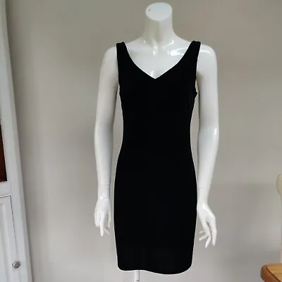 Dorothy Perkins Black Velvet Evening Cocktail Dress Size 10 • $8.83