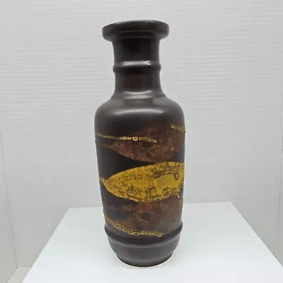 Royal Haeger Brown Earth Wrap Pottery Vase Burnt Orange Yellow Textured REPAIRED • $19.99