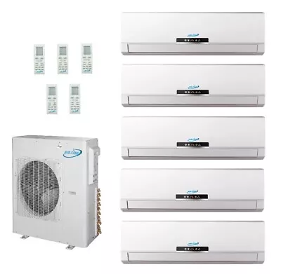 45000 BTU 21 Seer Ductless Multi 5 Zone Mini Split AirCon Heat Pump AC 9000 • $4149