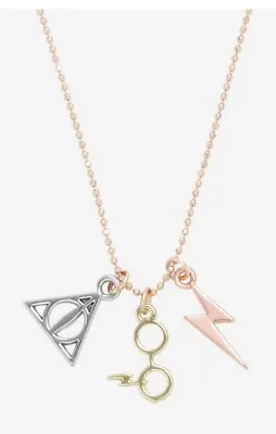 Harry Potter Necklace Womens Girls Icon Charms Deathly Hallows Warner Bros NWT • $9.99