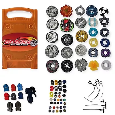 Huge Beyblade Lot Of Beyblades + Accessories Including Launchers Carry Case 79p • $86.44