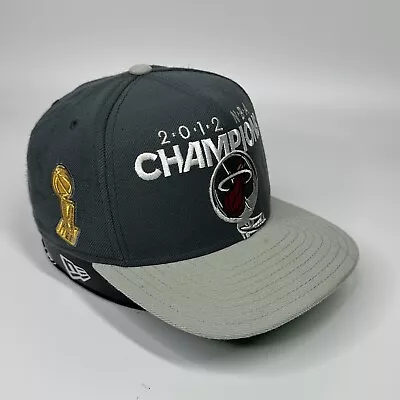 Miami Heat 2012 & 2013 NBA Champions Adidas Locker Room Adult Snapback Hat Cap • $11.23