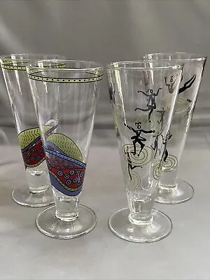 Vintage Luminarc France Mid-Modern MCM Drink Desert Beer Wine Glasses Set Of 4 • $10