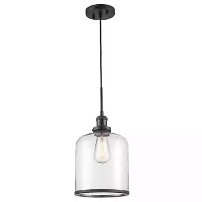 Bel Air Lighting Dorina 1-Light Black Mason Jar Hanging Kitchen Pendant Light • $117.95