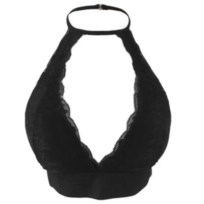 £6.97 • Buy Women Floral Lace High Neck Bralette Halter Hollow Crop Top Strappy Backless Bra