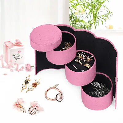 Portable Travel Jewelry Box Organizer Cylinder Roll Ornaments Case • $10.44