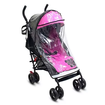 Vee Bee 108cm Newborn Single Foldable Buz Stroller Pram Pink W/97cm Storm Covers • $206
