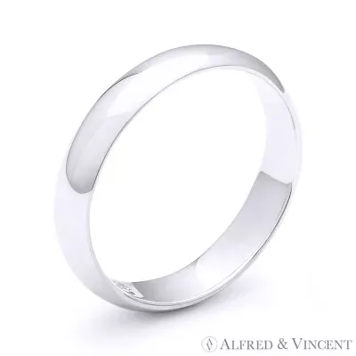 4mm Plain Dome Wedding Band In Plain Solid 925 Sterling Silver - Men's / Women's • $17.57