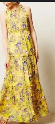 Anthropologie 2 4 36” Bust Maeve Maravilla ? Yellow Floral Maxi Dress • $29.99