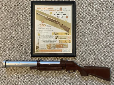 Vintage Knickerbocker Automatic Toy Repeating Rifle Bazooka Gun & Advertisement • $35