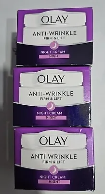 Olay Anti-Wrinkle Firm & Lift  Night Ceam 50ml X 3 New • £20.95