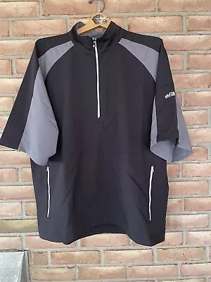 FJ FootJoy Windshirt Mens L Half Zip Pullover Short Sleeve Rain Jacket Golf Logo • $33