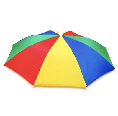 Multi Color Novelty Umbrella Hat Brolly For Golf Fishing Hunting Head Cap Summer • £3.29