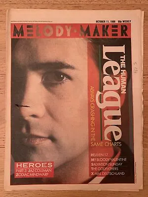 MELODY MAKER MAGAZINE OCTOBER 11 1986 Human League Heaven 17 X-mal Deutschland • £12.50