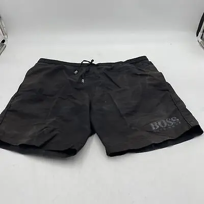 BOSS Men's Standard Medium Length Solid Swim Trunks Black Size M • $20.50