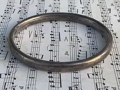 Vintage .925 Sterling Silver 8mm Hollow Tube Bangle Bracelet 15.1g • $9.99