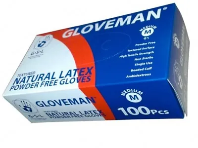 Gloveman Box / Boxes / Case Of Disposable LATEX Powder Free Gloves-100 3000 (G1) • £3.40