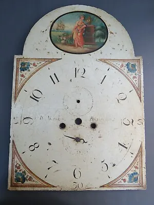 £60 • Buy Antique Painted Longcase Grandfather Clock Dial Face 14  X 20 