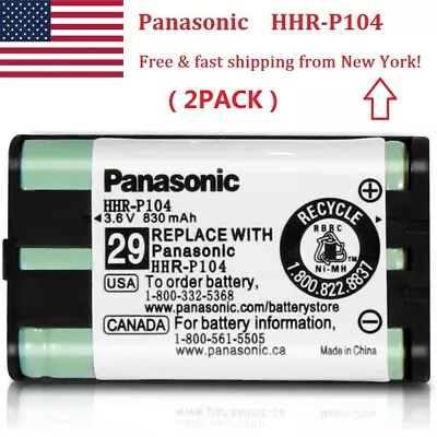 2PC Panasonic NIMH HHR-P104 3.6V Cordless Telephone Rechargeable Batteries KX-TG • $19.99