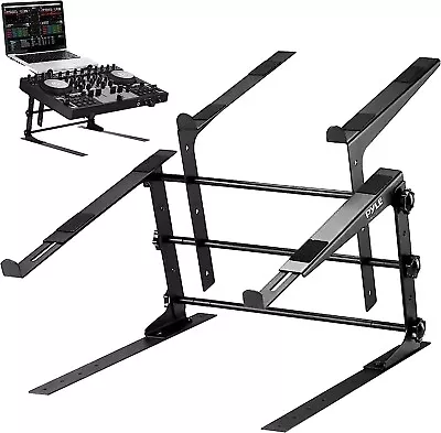 Pyle PLPTS38 Universal Dual Device Laptop Stand Sound Equipment DJ Mixing • $119.99