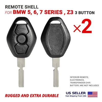 $10.45 • Buy 2X Remote Head Key Shell For BMW 5, 6, 7 Series, Z3 With 3 Button Blade HU58 