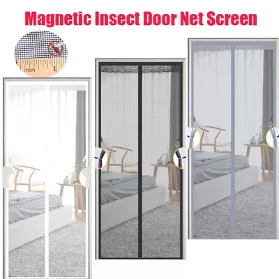 Magnetic Insect Door Net Screen Sturdy Fiberglass Mesh With Hooks And Stickers • $4.99