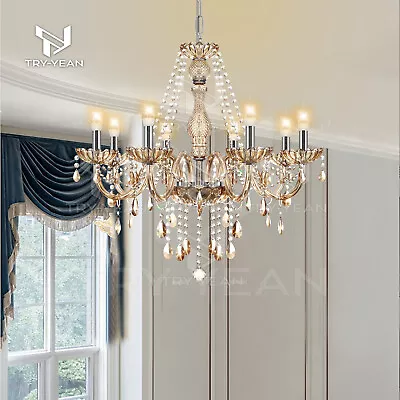 4-15 Lights Crystal Chandelier Modern Ceiling Pendant Lamp Home Fixture Lighting • $82.99