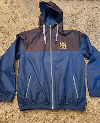 Original Manchester City Football Training Hooded Jacket Coat Large • £19.99