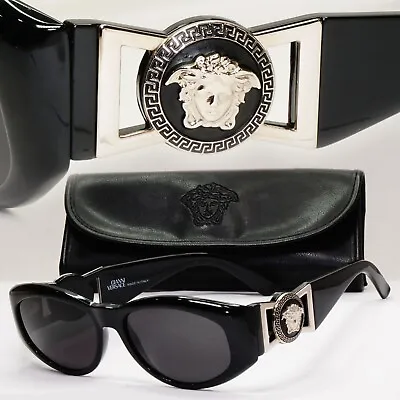Gianni Versace Sunglasses 1996 Vintage Black MOD 424/S COL 852 Biggie 111223 • $531.53