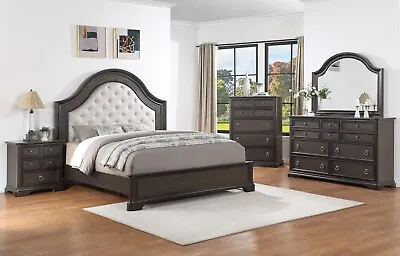 6pc Queen Size Arched Panel Bed Classic Vintage Charm Storage Master Bedroom Set • $2699.99