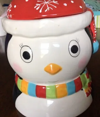 Vintage Holiday Christmas Ceramic Penguin Cookie Jar • $22.95