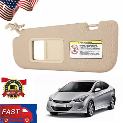 Car Beige Sun Visor Shade W/ Mirror Driver Side For Hyundai Elantra 2011-15* • $9.99