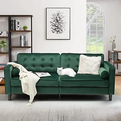 Modern Upholstered 3-Seater Sofa Living Room Futon Couch Lounge W/ 2 Pillows • $449.99