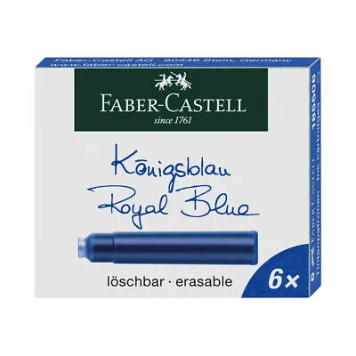 FABER-CASTELL INK CARTRIDGES - Standard International Size - Royal Blue • £3.49