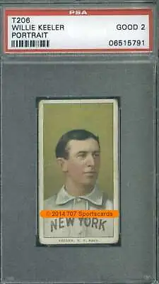 1909-11 T206 #246 Willie Keeler Sweet Caporal 150 PSA 2 Portrait  (5791) • $840