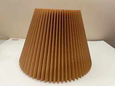 Vintage 1970's Pleated Accordion Paper Lamp Shade Tan Brown 10  Wide • $42.49