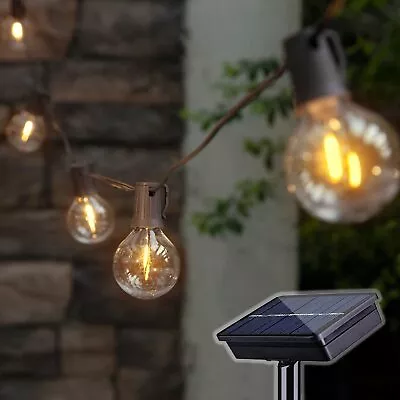 Solar Outdoor String Lights 15FT G50 Patio Lights String Waterproof With 10 W... • $32.81