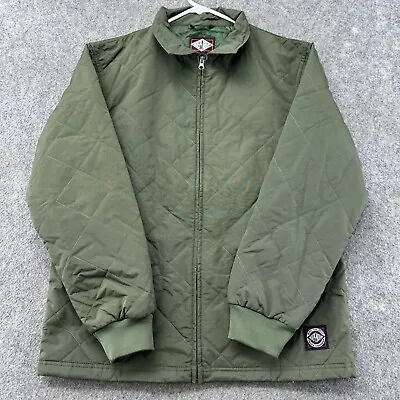 Independent Jacket Mens M Green Bomber Quilted Insulated Nylon Truck Company • $17.95