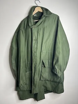 Vintage 70s Swedish Military C146 Trench Coat Men’s Size XL Green • $34.99